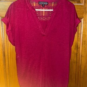 Almost Famous Women's Burgundy Blouse